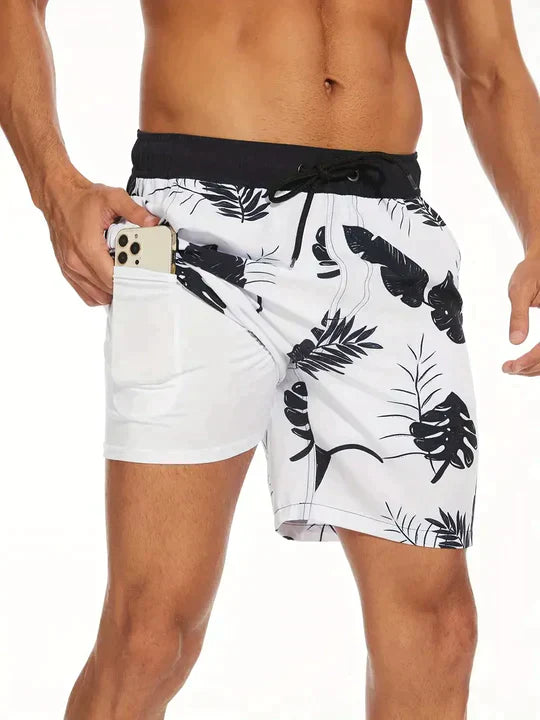 Strandshorts mit Sommerprint und Unterstreichung | Venison