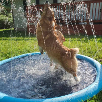 Sprinkler-Wasserspielmatte I Spritzspielmatte mit Anti-Rutsch-Streifen