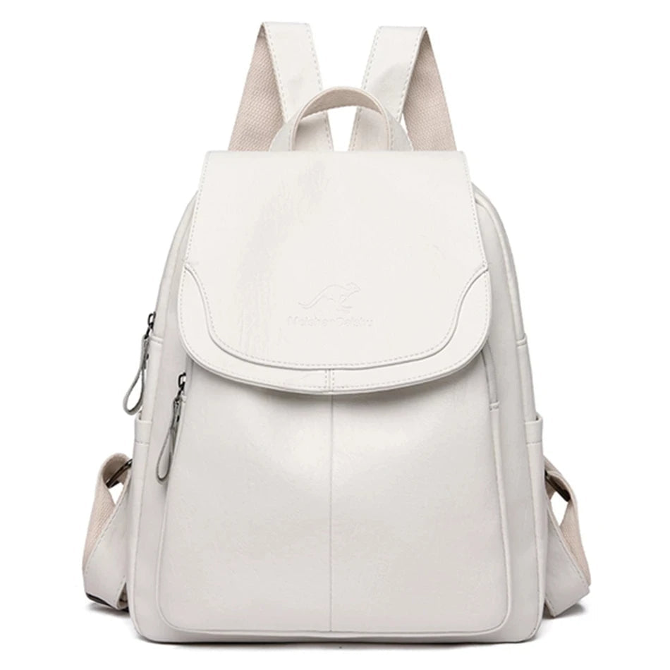 Stylischer Anti-Diebstahl Leder-Rucksack für Damen | Edna