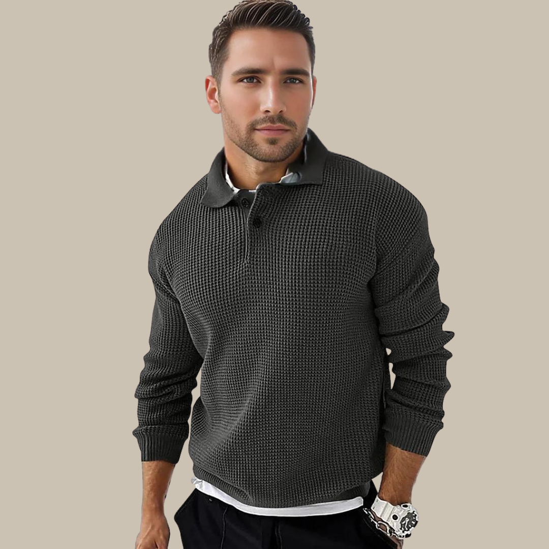 Stylisches Langarm-Polo-Shirt für Männer | Hethoro