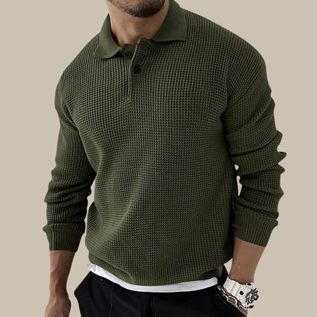 Stylisches Langarm-Polo-Shirt für Männer | Hethoro