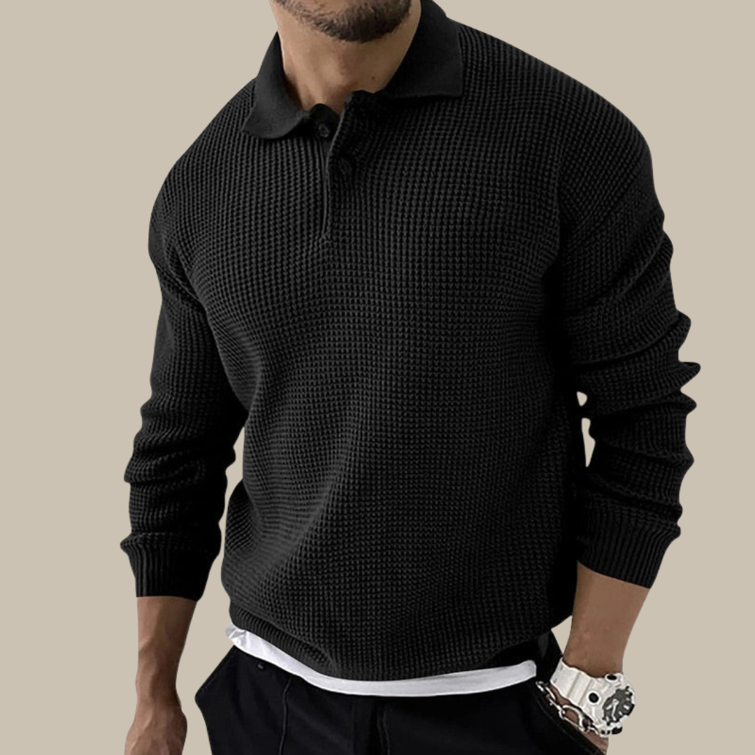 Stylisches Langarm-Polo-Shirt für Männer | Hethoro