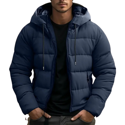 Herren Puffer Jacke mit Kapuze und Reißverschlusstaschen - Winterjacke | Brenton