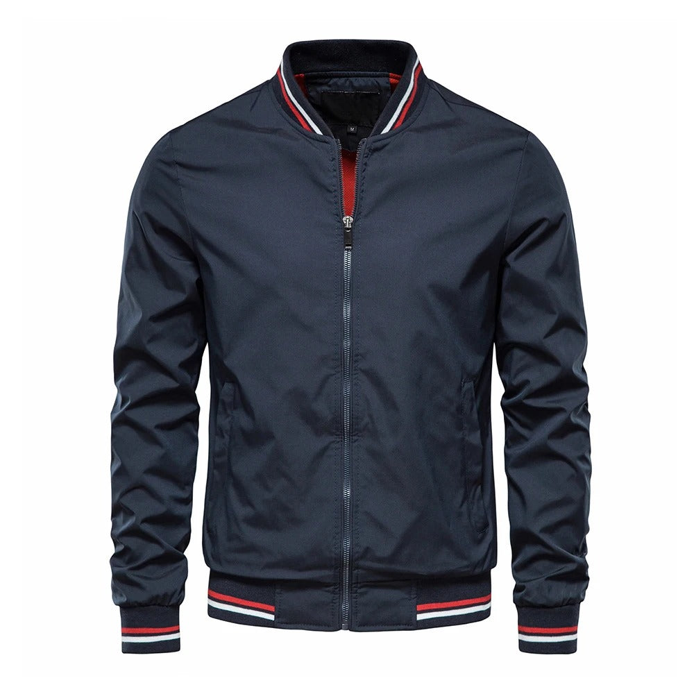 Arnesto | Herren-Sommerjacke im Baseball-Stil mit einfarbiger Farbe