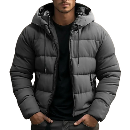 Herren Puffer Jacke mit Kapuze und Reißverschlusstaschen - Winterjacke | Brenton