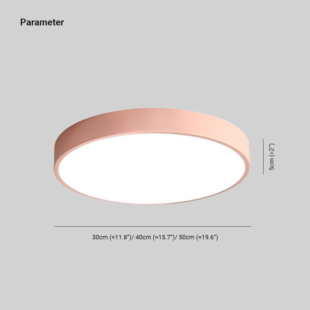 Moderne runde LED-Deckenleuchte | Rosagraues Metall - Techox