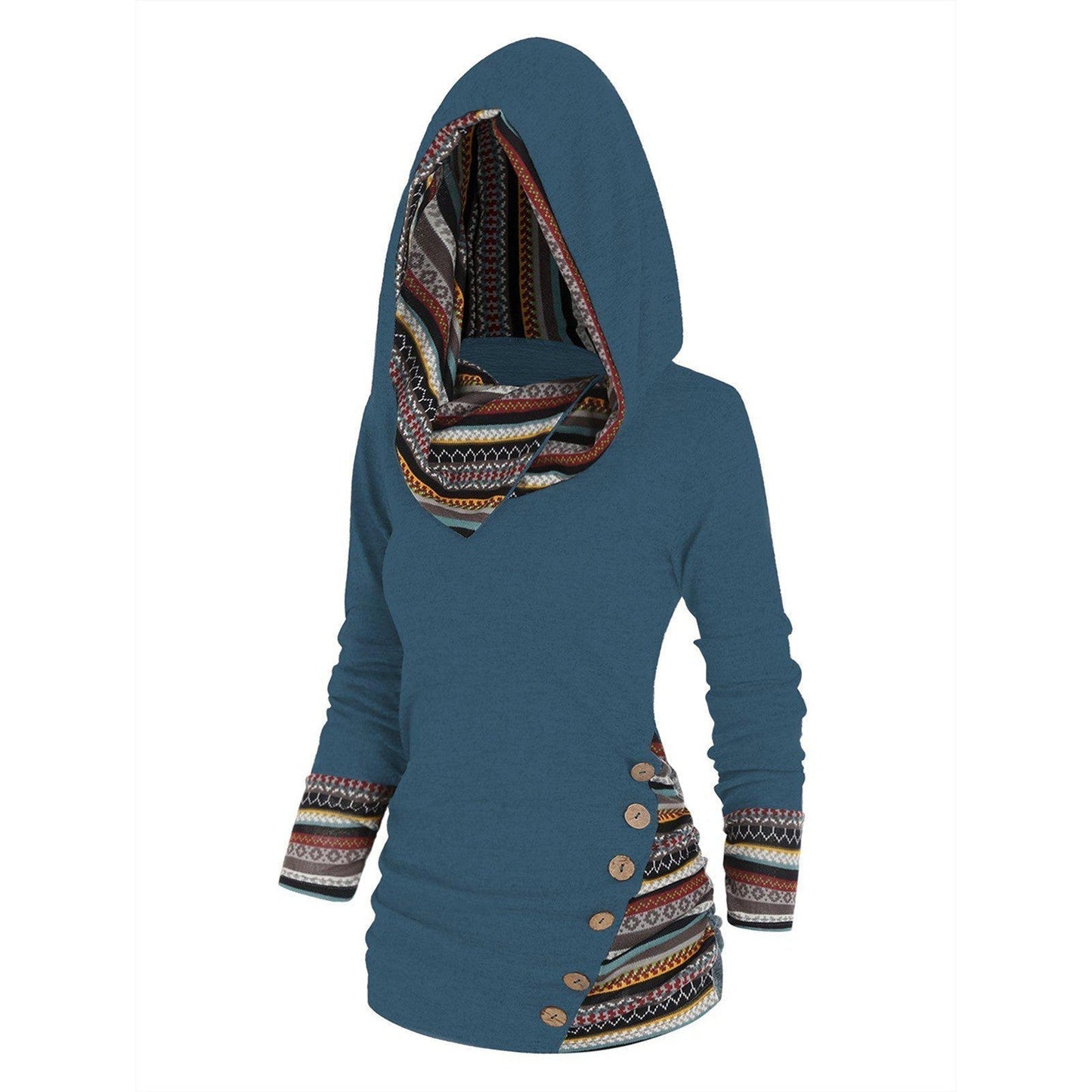 Entspannter Kapuzenpullover mit Tribal-Muster | Gerani