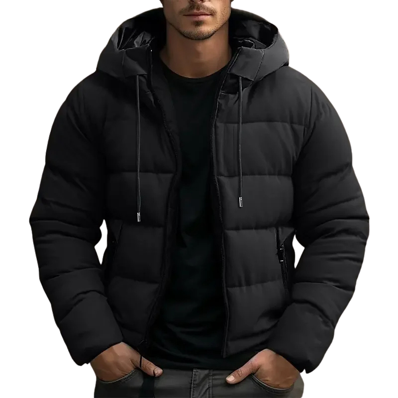 Herren Puffer Jacke mit Kapuze und Reißverschlusstaschen - Winterjacke | Brenton