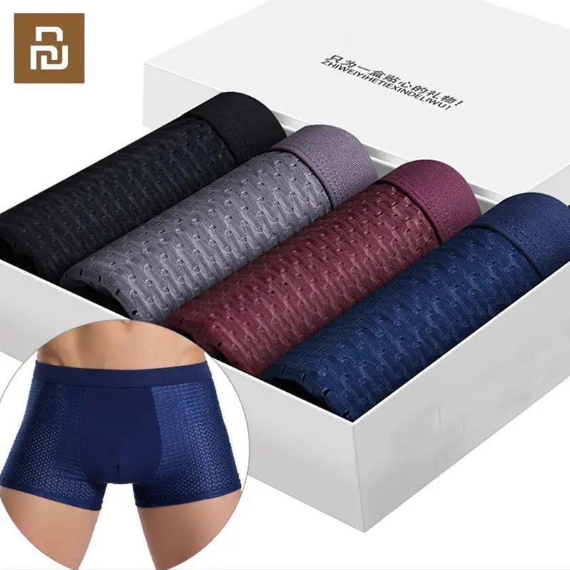 Atmungsaktive Mesh-Boxershorts mit elastischem Bund [4er-Pack] | Dion