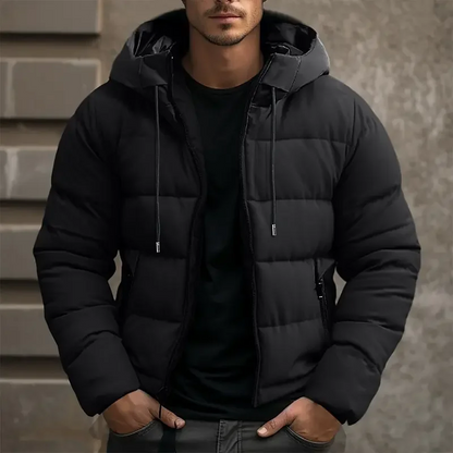 Herren Puffer Jacke mit Kapuze und Reißverschlusstaschen - Winterjacke | Brenton