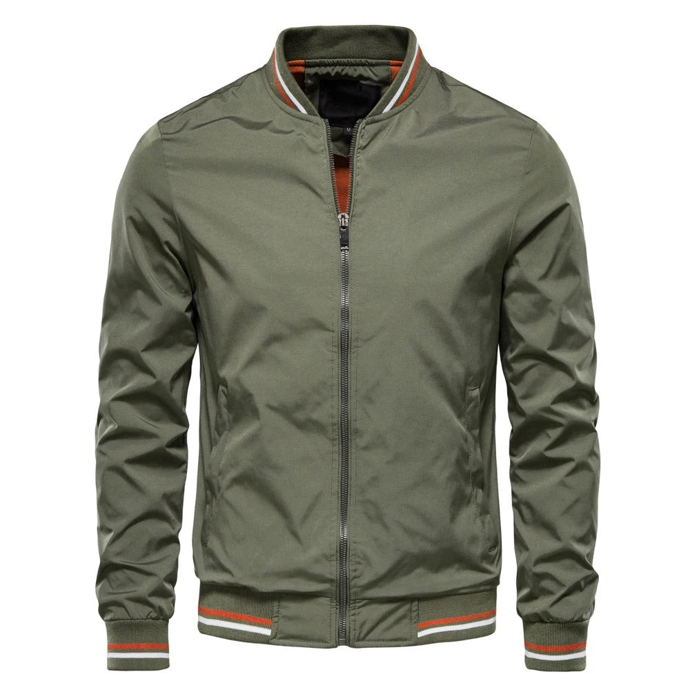 Arnesto | Herren-Sommerjacke im Baseball-Stil mit einfarbiger Farbe