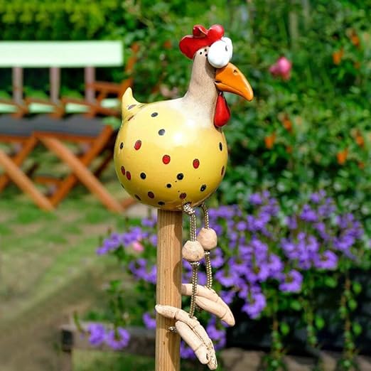 Gartendeko Huhn | Gartenstecker aus hochwertigen Materialien - Einzigartigster Blickfang des Jahres