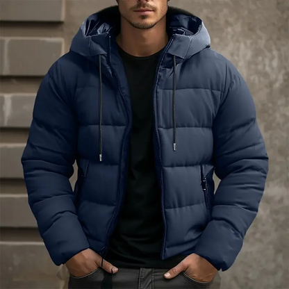 Herren Puffer Jacke mit Kapuze und Reißverschlusstaschen - Winterjacke | Brenton