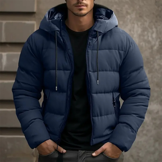 Herren Puffer Jacke mit Kapuze und Reißverschlusstaschen - Winterjacke | Brenton