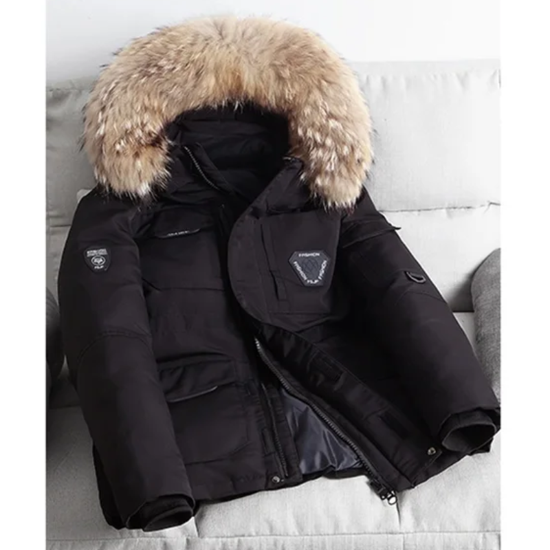 Herren Parka Winterjacke Mit Abnehmbarem Fellkragen - Niklaus