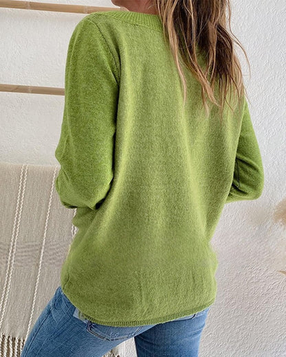 Bevelyn | Asymmetrisch geschnittener Pullover mit Knopfverschluss