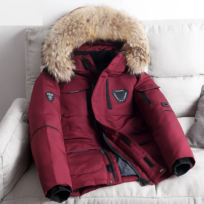 Herren Parka Winterjacke Mit Abnehmbarem Fellkragen - Niklaus