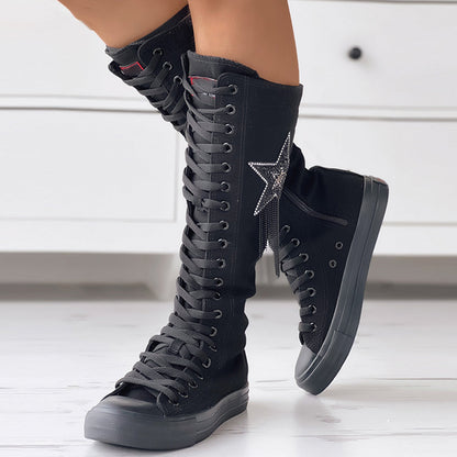 Schnür-Long-Sneaker-Stiefel für Damen | Charitoni