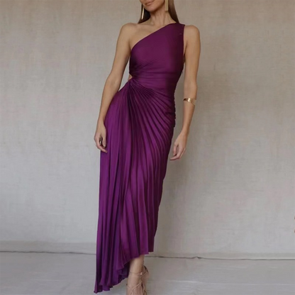 Karsyn | Asymmetrisches Ein-Schulter-Plisseekleid