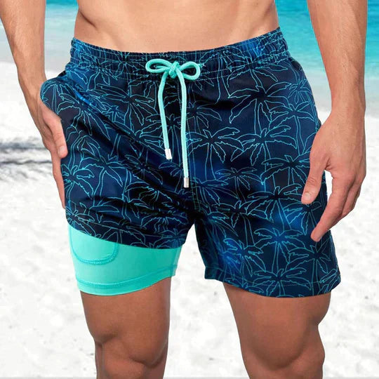 Strandshorts mit Sommerprint und Unterstreichung | Venison