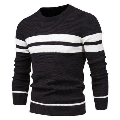 Leonardo | Herren Pullover mit Rundhalsausschnitt und warmem Patchwork