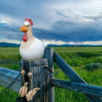 Gartendeko Huhn | Gartenstecker aus hochwertigen Materialien - Einzigartigster Blickfang des Jahres