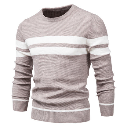 Leonardo | Herren Pullover mit Rundhalsausschnitt und warmem Patchwork