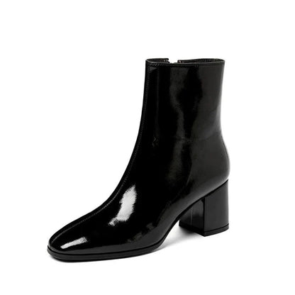 LeaBoots | Damen-Stiefeletten aus weichem Lackleder