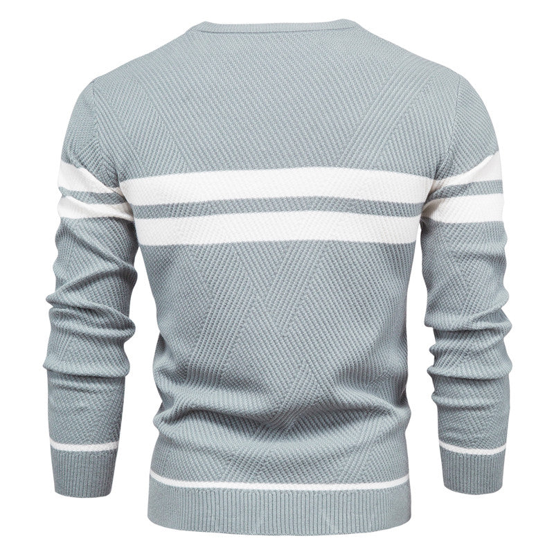 Leonardo | Herren Pullover mit Rundhalsausschnitt und warmem Patchwork