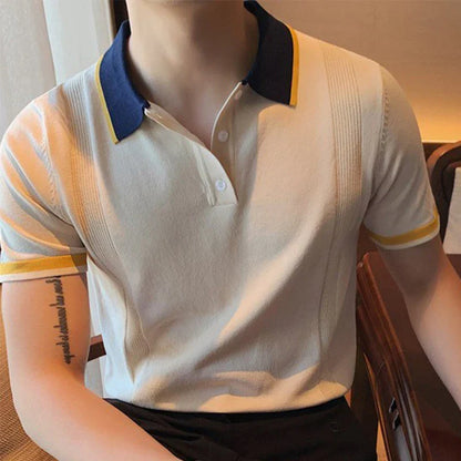 Philipian | Poloshirt mit Rippenbündchen und Kontrastkragen