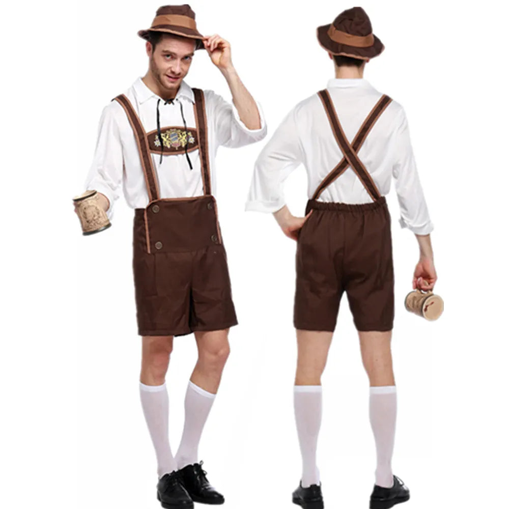 Oktoberfest Hosenträger Lederhosen und Hut Kostüm Outfit | Jackson