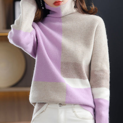 Desirae | Colorblock-Rollkragenpullover für Damen