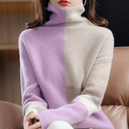 Desirae | Colorblock-Rollkragenpullover für Damen