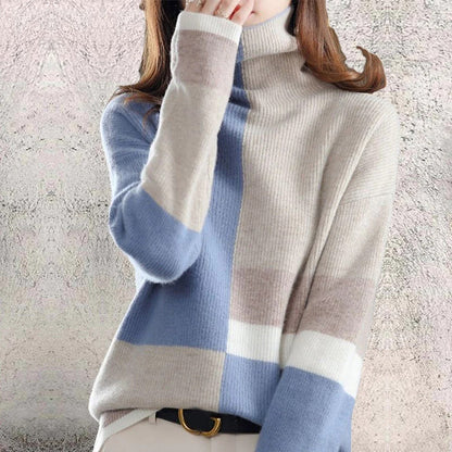 Desirae | Colorblock-Rollkragenpullover für Damen