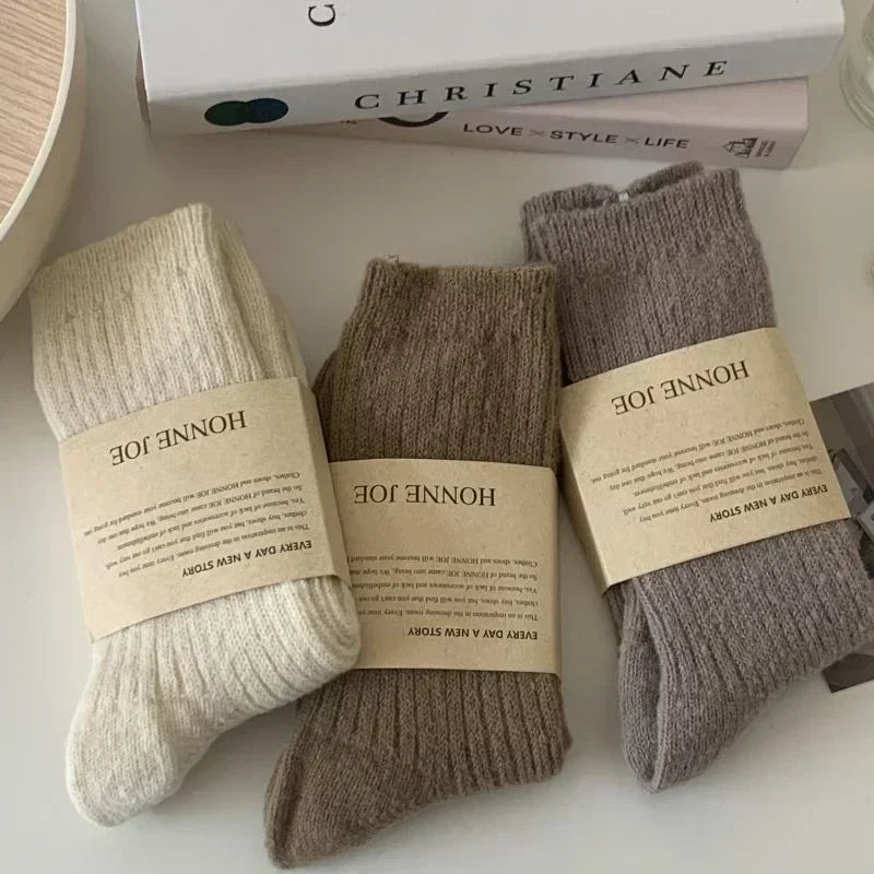 Warme Herbstsocken aus dicker Kaschmirwolle für Damen - Subnie