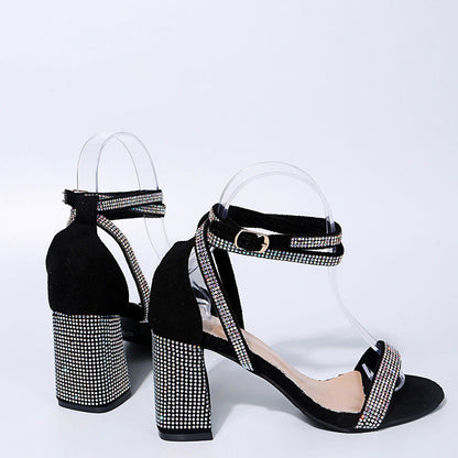 Party-Sandalen mit Glitzerriemen und hohem Absatz | Aileeza