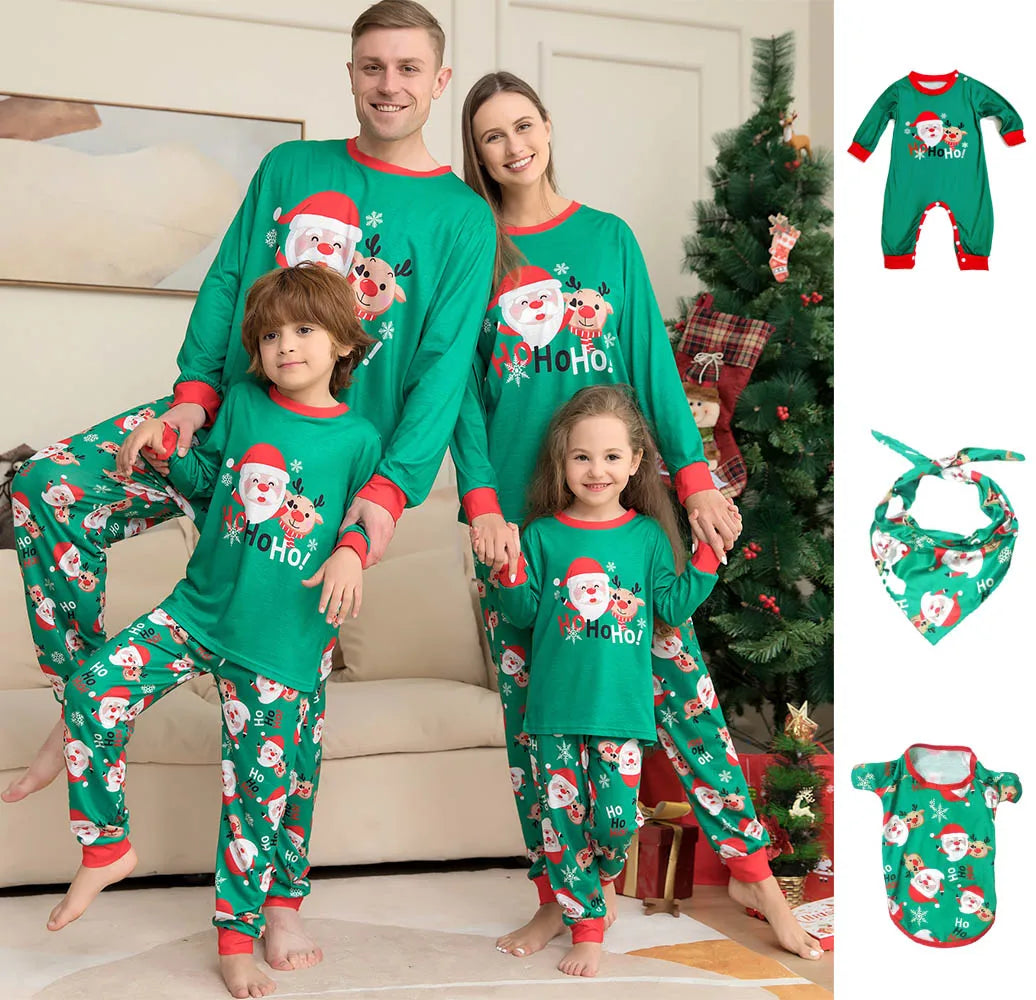 2024 Winter-Familien-Weihnachtspyjama-Set mit Rentier-Print | Rein