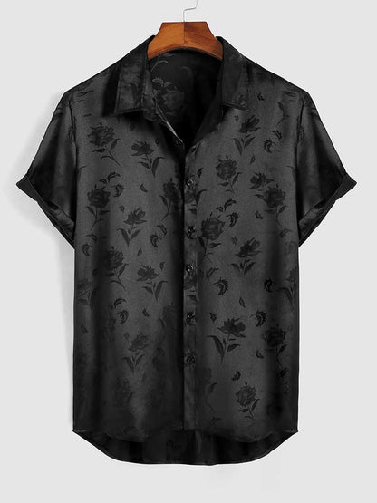 Calixto | Satin Floral Button Shirt