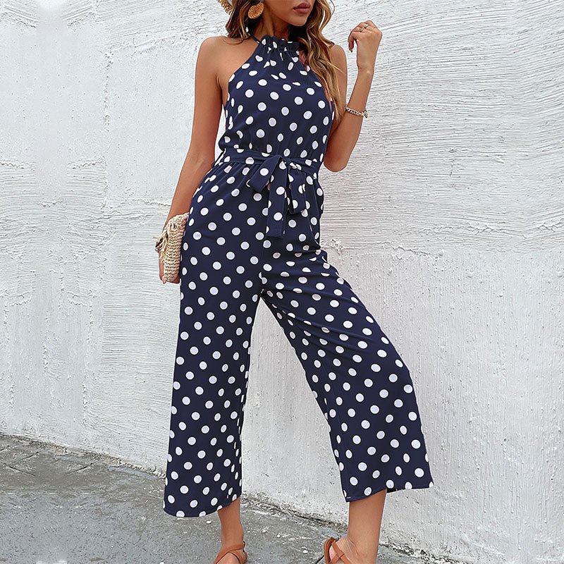 Aishana | Ärmelloser Overall mit Polka Dots