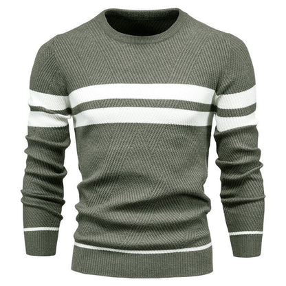 Leonardo | Herren Pullover mit Rundhalsausschnitt und warmem Patchwork