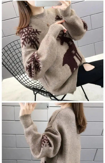 Lockere Strickpullover für Weihnachten/Neujahr für Damen | Vienna