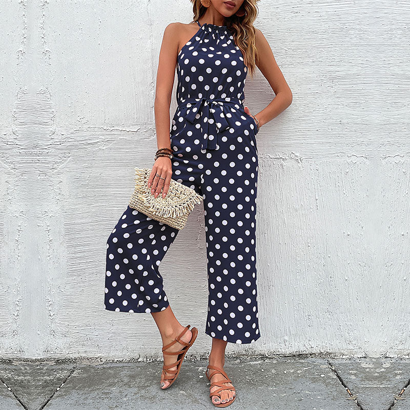 Aishana | Ärmelloser Overall mit Polka Dots