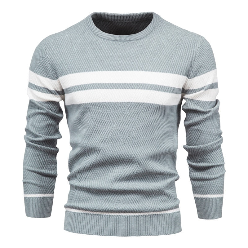 Leonardo | Herren Pullover mit Rundhalsausschnitt und warmem Patchwork