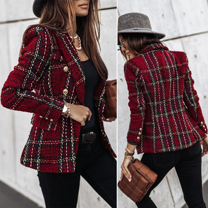 Karierter Tweed-Blazer für Damen | Isobel