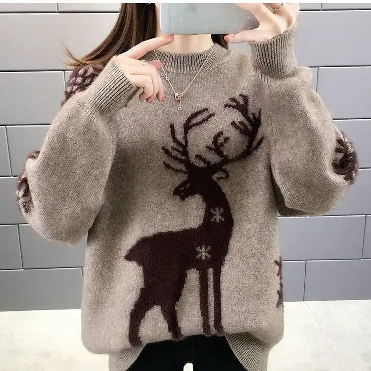 Lockere Strickpullover für Weihnachten/Neujahr für Damen | Vienna