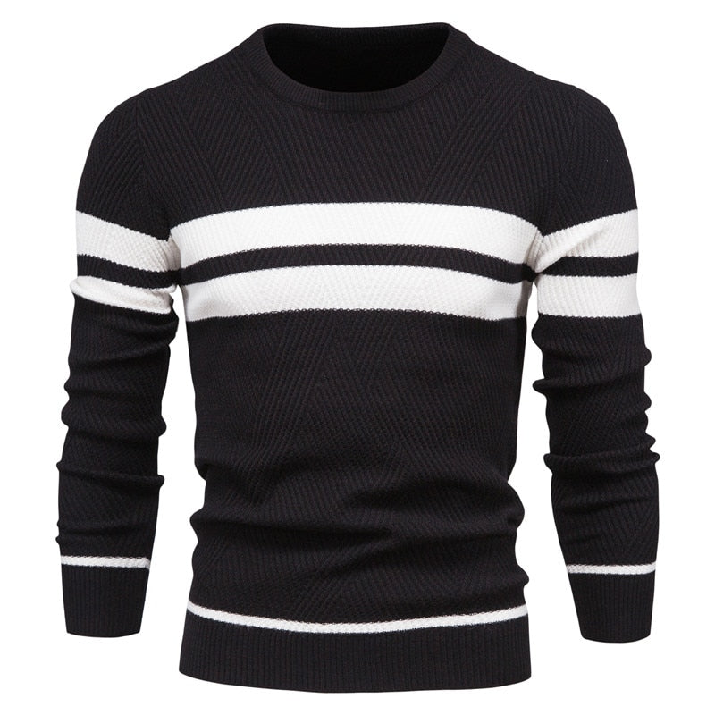 Leonardo | Herren Pullover mit Rundhalsausschnitt und warmem Patchwork