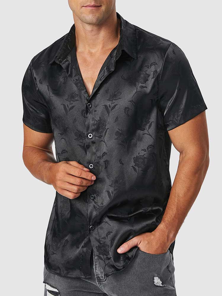 Calixto | Satin Floral Button Shirt