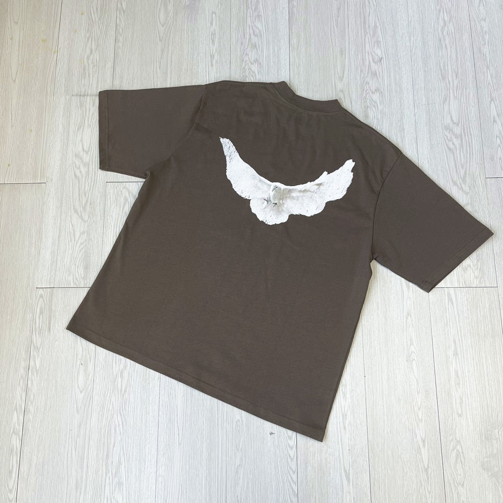 Lucca | Streetwear-Vintage-T-Shirt mit lockerem Schnitt und Taubenprint