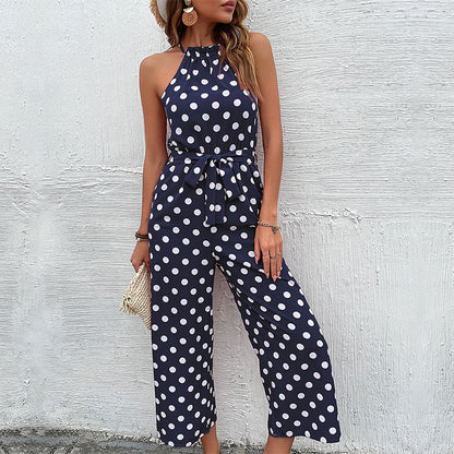 Aishana | Ärmelloser Overall mit Polka Dots