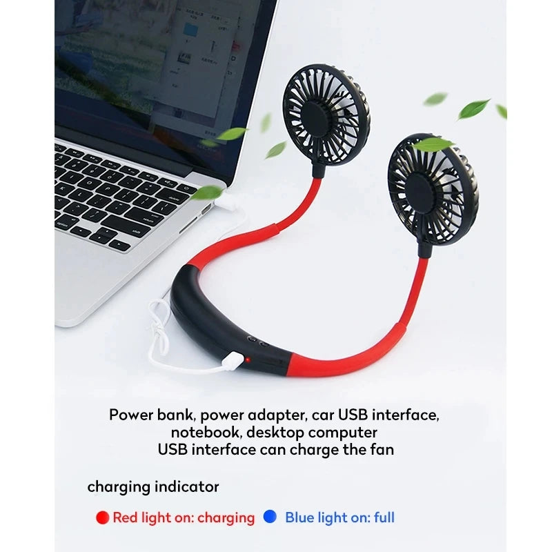 FreeBreeze | Tragbarer USB-Doppel-Mini-Halsventilator